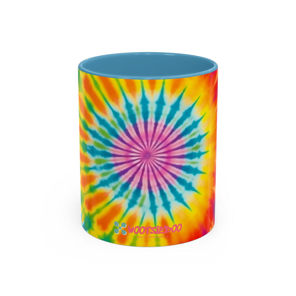 Thumbnail: Tie-Dye Spiral Accent Coffee Mug — Colorful Psychedelic 11/15oz