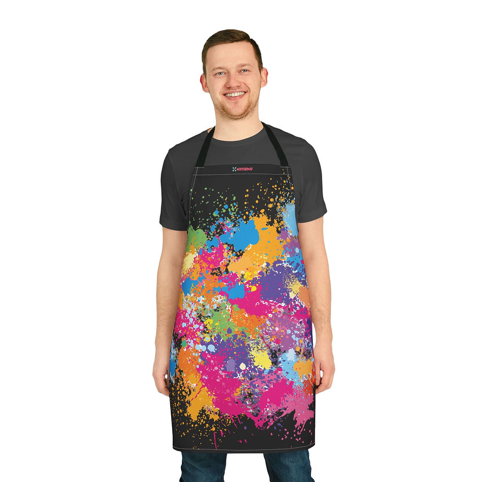 Miniatura: Colorful Splash Art Apron, Bakers and Artists, Kitchen Enthusiasts, Vibrant Gift