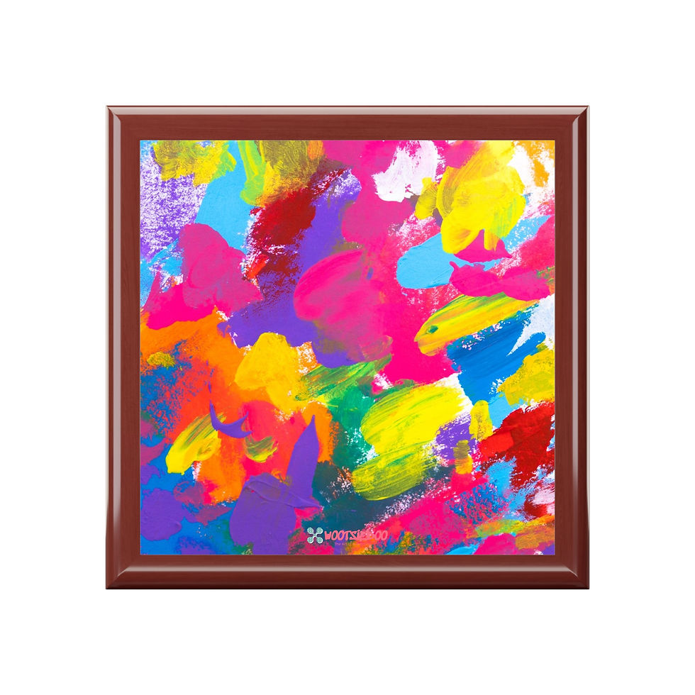 Miniature : Vibrant Painted Keepsake Box, Gift Idea