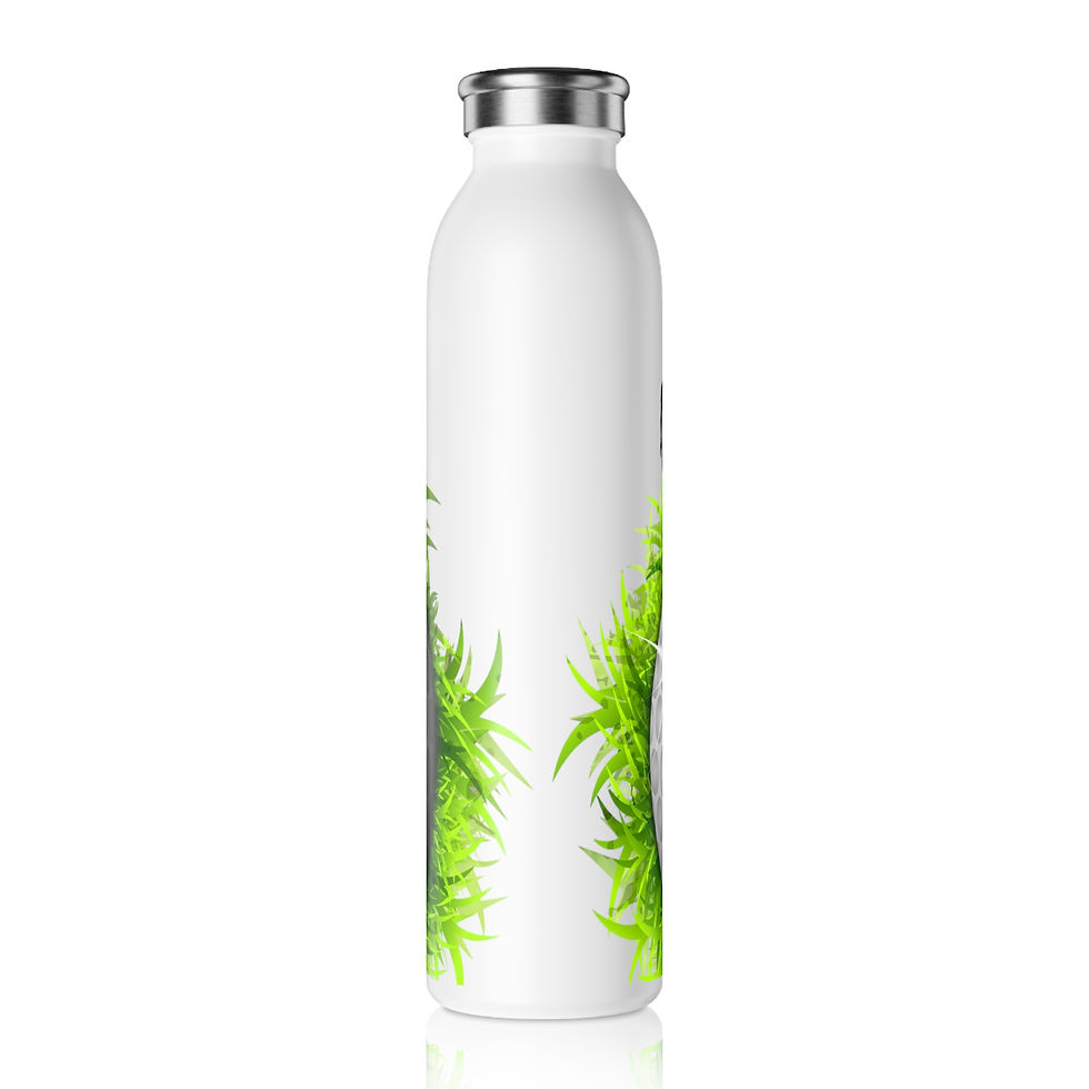 Miniature : Golf Slim Water Bottle — Golfer Silhouette on Green Grass Stainless Steel Bottle