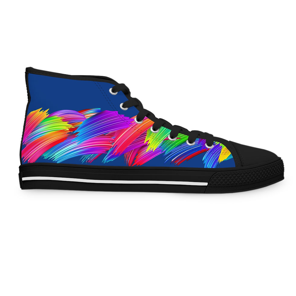 サムネイル： Vibrant Women's High Top Sneakers, Casual Footwear, Street Style, Fashion Lovers