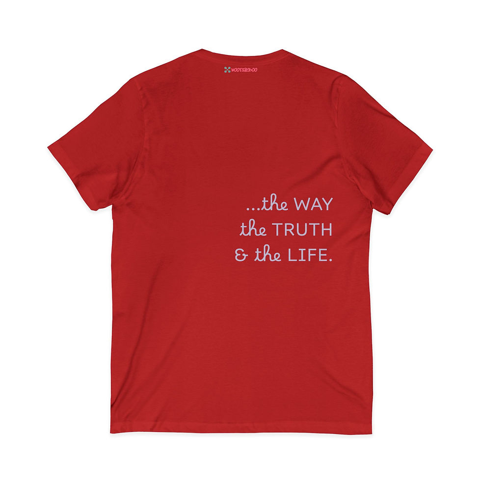 Thumbnail: I work 4 Jesus! V-Neck Tee,"the WAY the TRUTH & the LIFE" Christian Faith Shirt