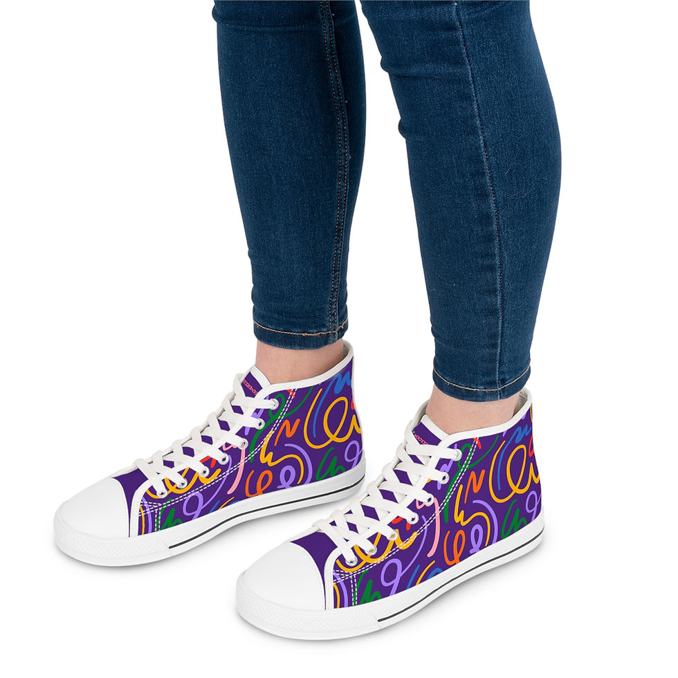 Miniatura: Vibrant Women's High Top Sneakers, Casual Footwear, Street Style, Fashion Lovers