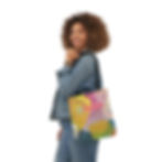 Thumbnail: Brush Stroke Colorful Canvas Tote Bag, Great Gift Idea, Eco-Friendly Bag