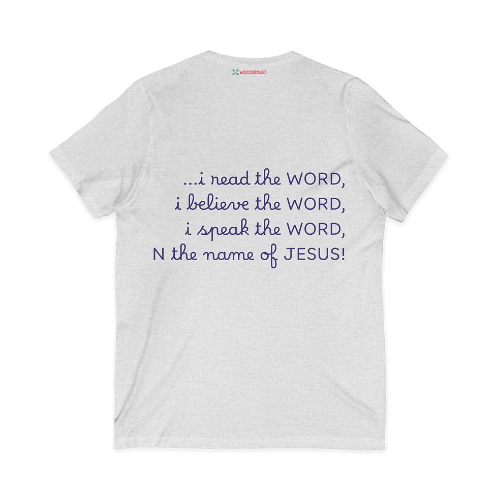 サムネイル： I Work 4 Jesus V-Neck Tee,"I Read the Word, I Believe the Word… Faith Shirt