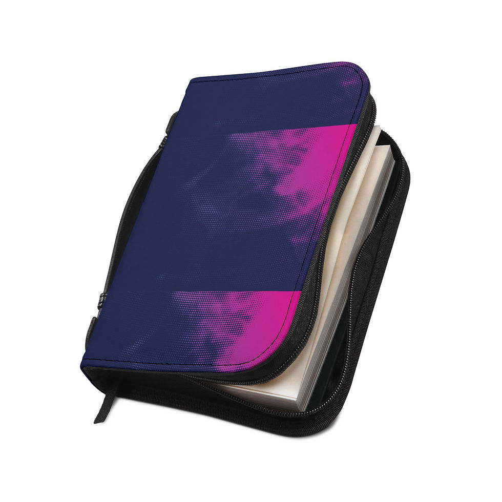 Thumbnail: Bible Cover - Navy Teal Pink Tie-Dye Zippered Bible Organizer