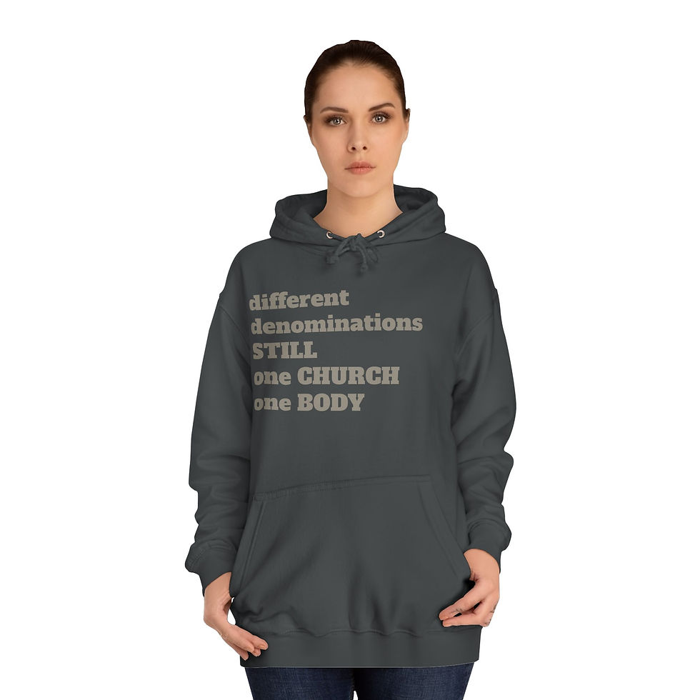 Thumbnail: Unisex College Hoodie, Campus Life, Faith Statement On the  Front & Back 