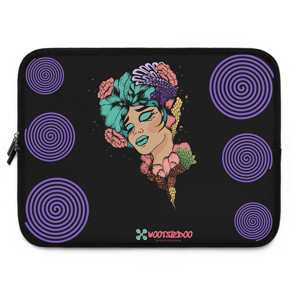 サムネイル： Laptop Sleeve with Artistic Floral Design, Accessory for Artists, Student Gift 