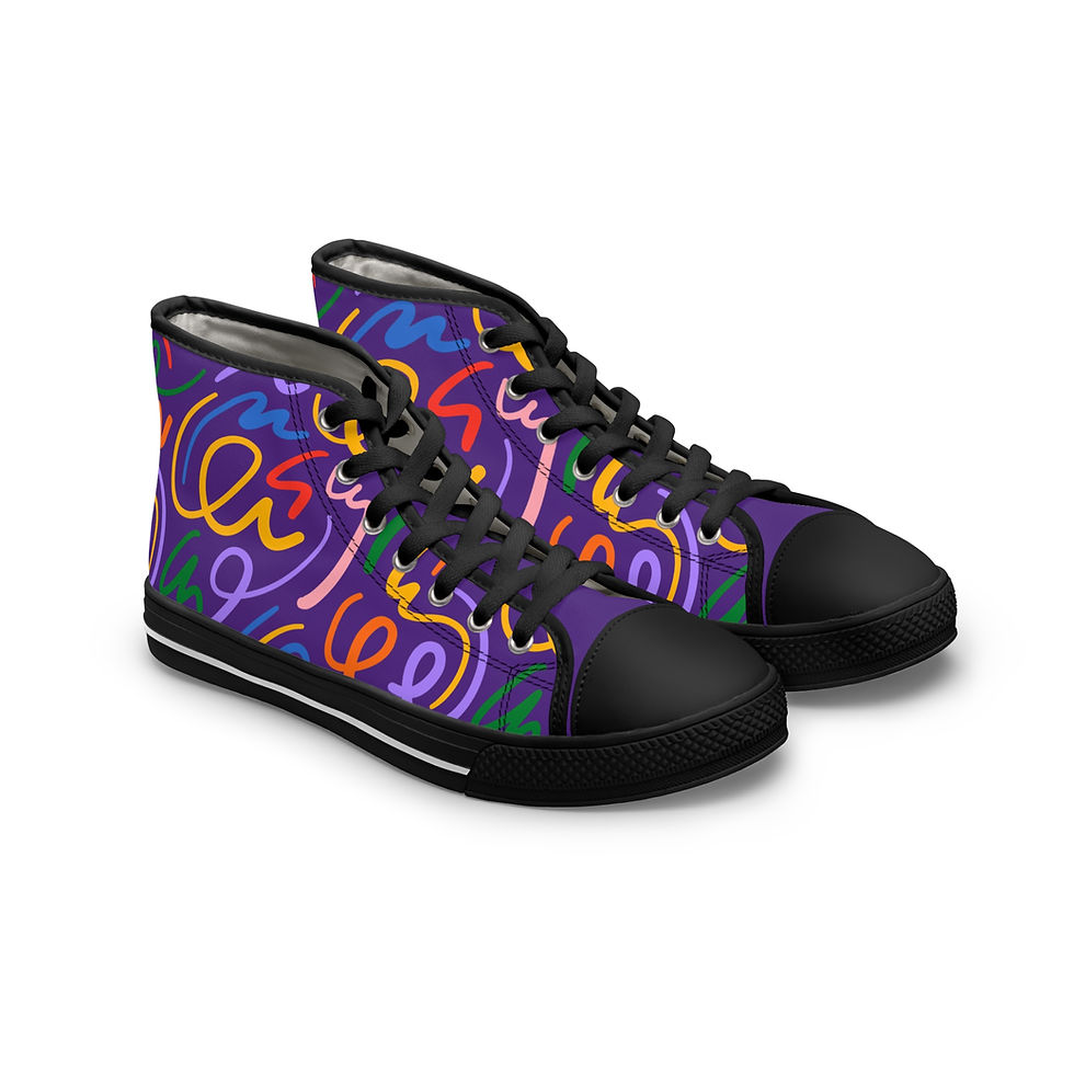 Miniatura: Vibrant Women's High Top Sneakers, Casual Footwear, Street Style, Fashion Lovers