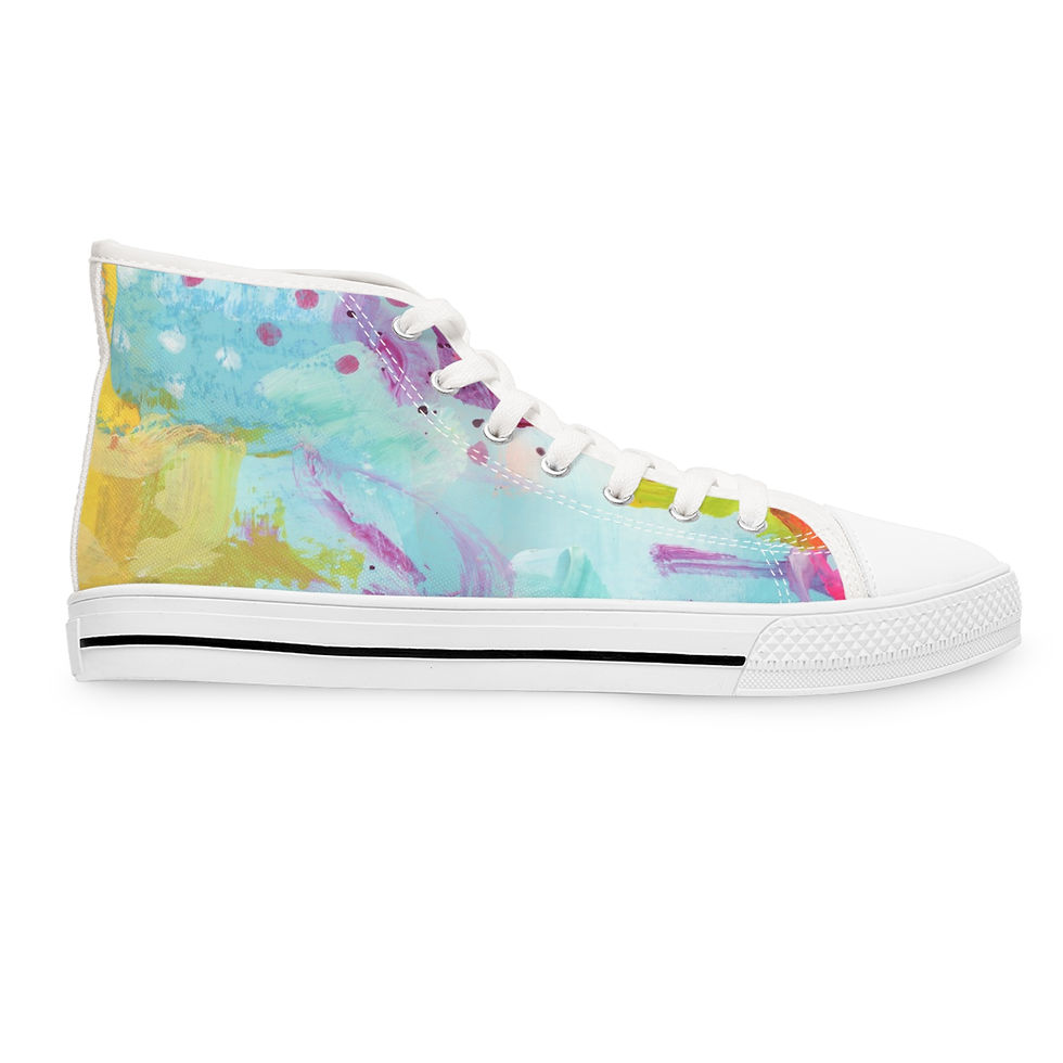 Thumbnail: Women's High Top Sneakers — Pastel Watercolor Tie-Dye Athletic Shoes