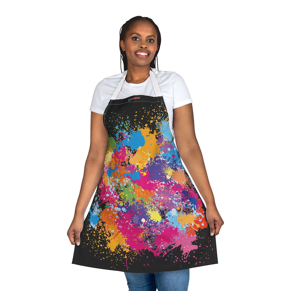 Miniature : Colorful Splash Art Apron, Bakers and Artists, Kitchen Enthusiasts, Vibrant Gift