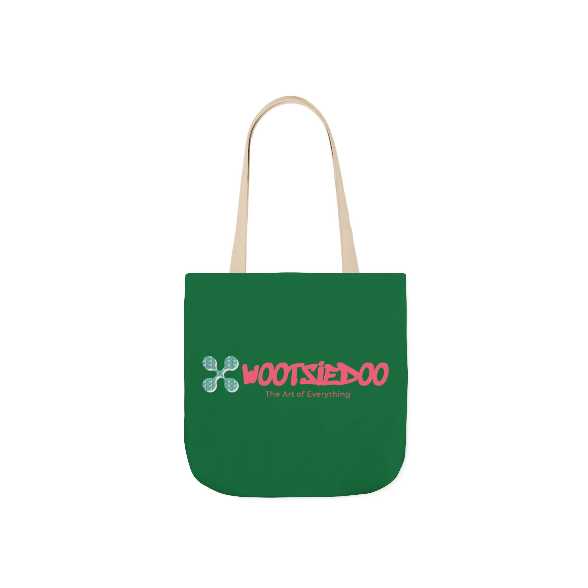 Canvas Tote Bag with Artsy Wootsiedoo Logo, Eco-Friendly, Strap Color Option