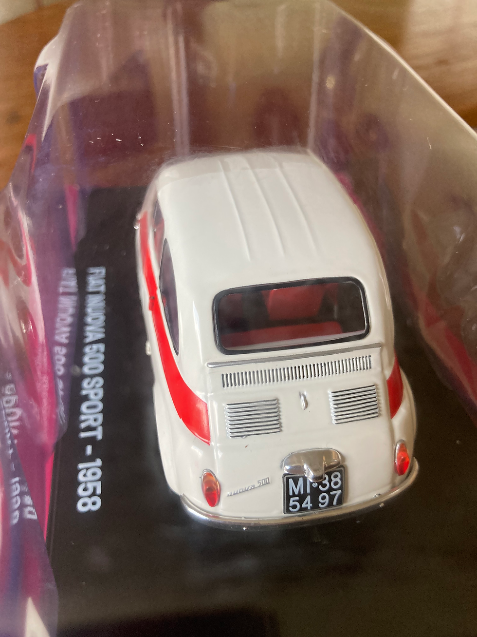 Thumbnail: 1:24 Fiat 500 Sport 1958 White/Red Detailed Scale Model Car.