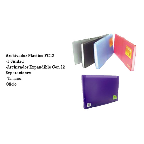 ARCHIVADOR PLASTICO EXPANDIBLE FC12 | DISPROAHN