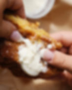 Honey bun dessert served with icing