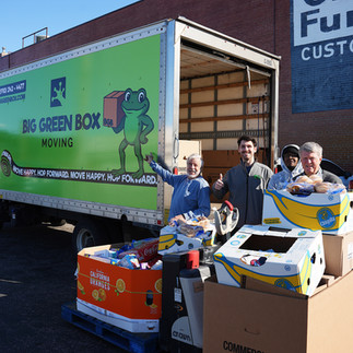 Big Green Box Moving team supporting Mother Hubbard's Cupboard's weekly pickups and deliveries.