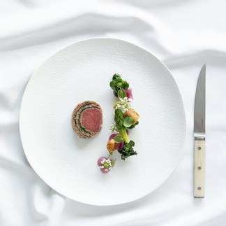 Beef tenderloin, spring cabbage and Jérome Galis asparagus