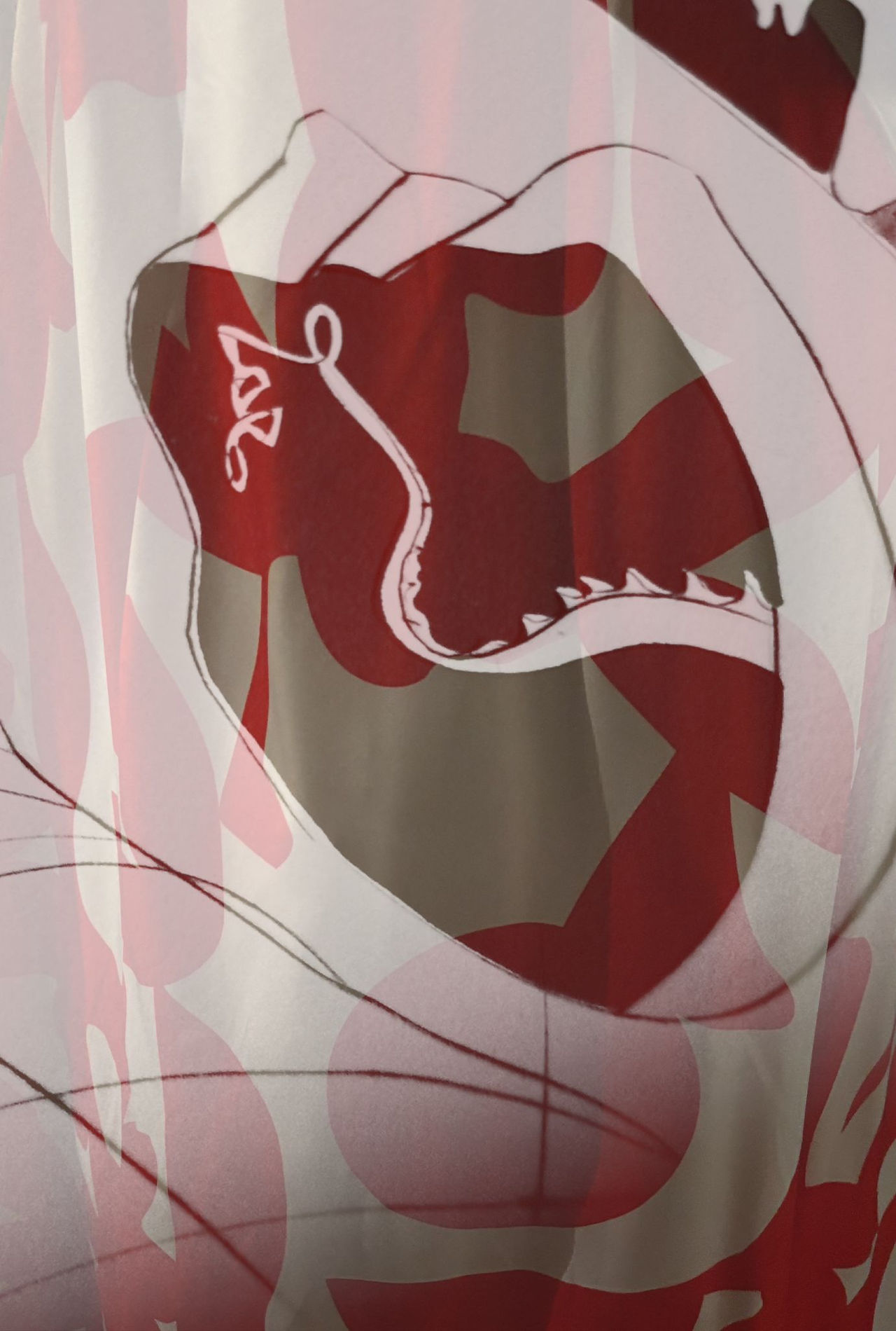 Vörös és szürke minta, fehér háttér, dekoratív design, íves vonalak