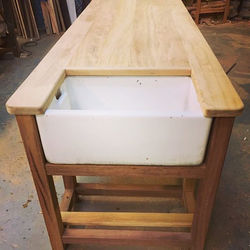 Kitchen worktop with built in Belfast Sink