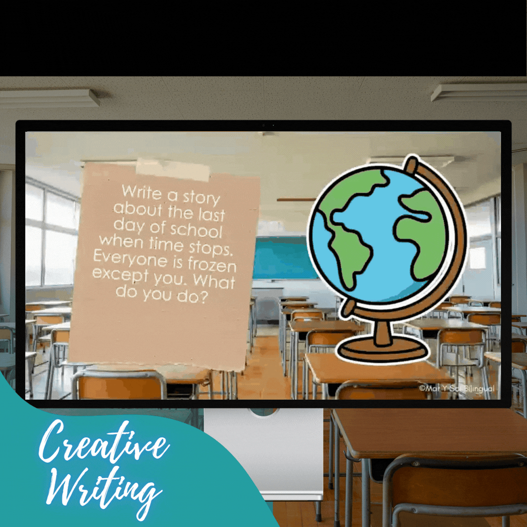 End of School Year Creative Writing Prompts Activity Google Slides ESL DL