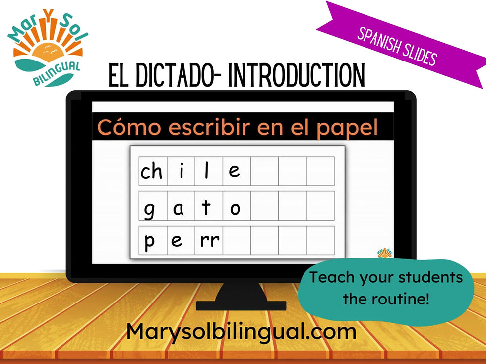 Thumbnail: El Dictado Introduction writing instruction in Spanish