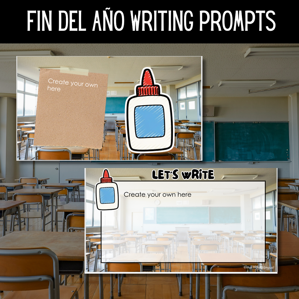 Thumbnail: Spanish Fin de Año Escritura Creativa Writing Prompts Google Slides End of Year