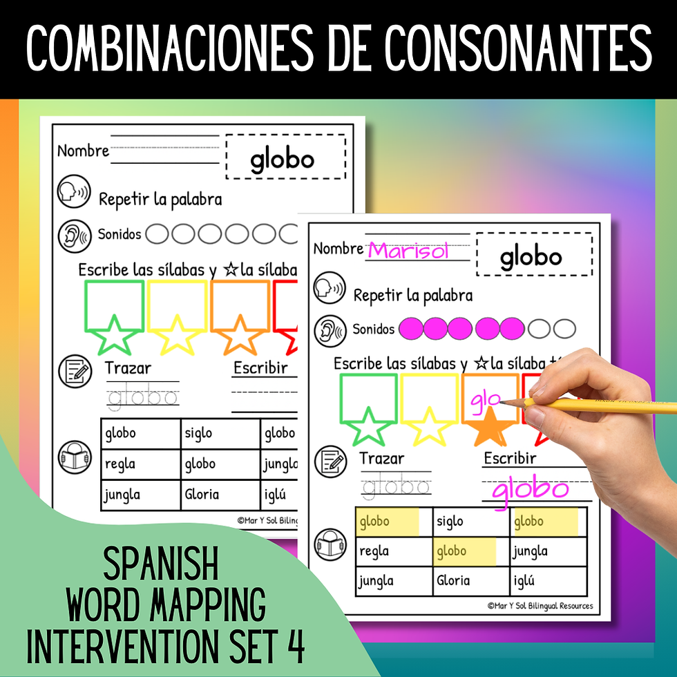 Thumbnail: Sílabas Trabadas Spanish Consonant Blends Spanish Reading Intervention List 4