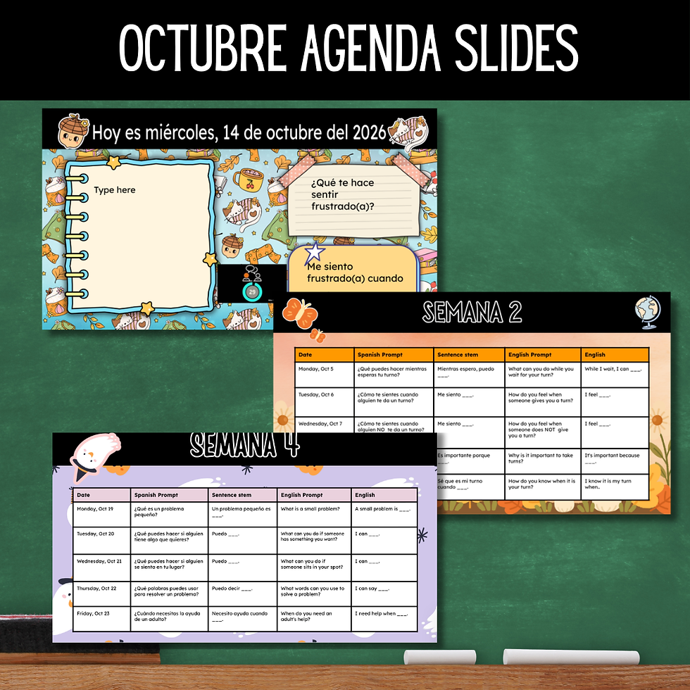 Thumbnail: October Morning Meeting Spanish Agenda Slides