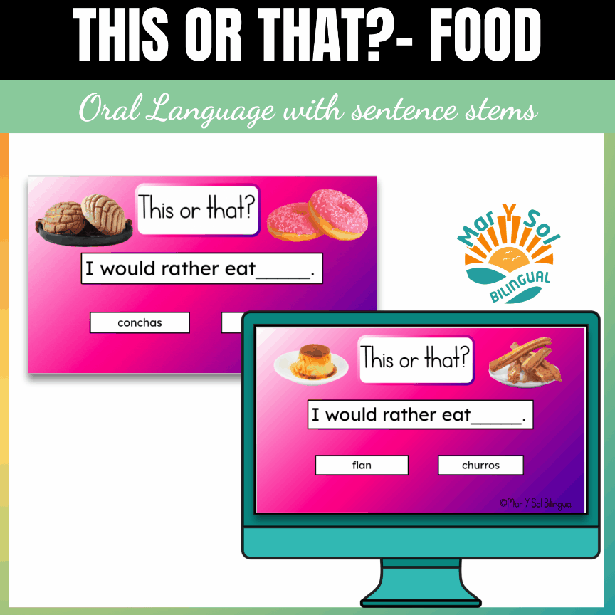 This or that daily oral language practice in english slides food mar