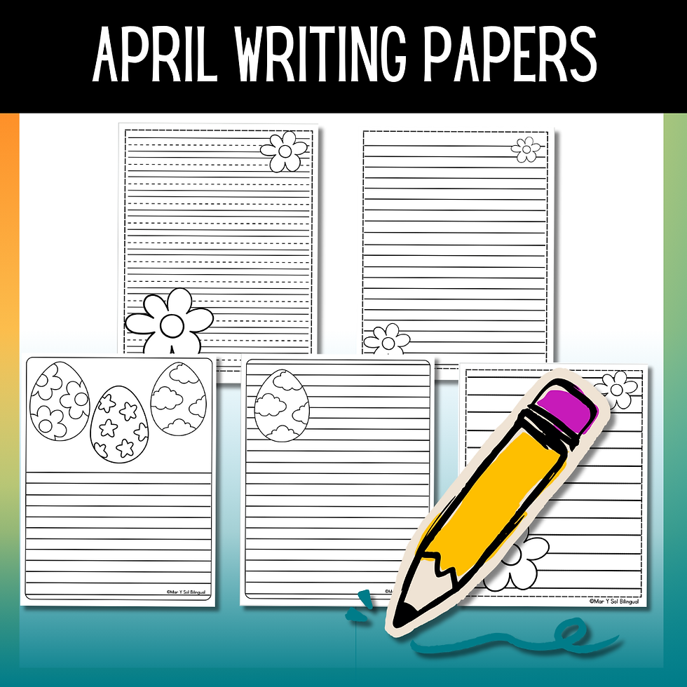 Thumbnail: April Themed Differentiated Writing Papers Pages and Templates