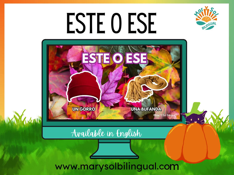 Thumbnail: Este o Ese Spanish Fall Otoño Oral Language Would You Rather Vocabulary