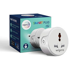 Wipro 10A smart plug with Energy monitoring- Suitable for small appliances like TVs, Electric Kettle, Mobile and Laptop Chargers (Works with Alexa and Google Assistant)