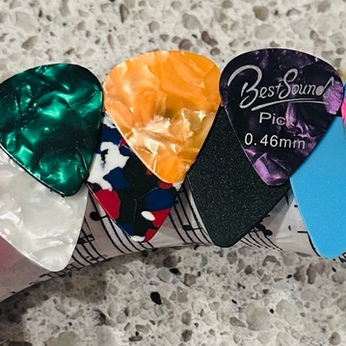 Handmade guitar pick art