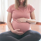 Pregnant mother at home