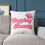 Thumbnail: Sleeping Beauty Pink and White Pillow Square Poly Canvas Pillow