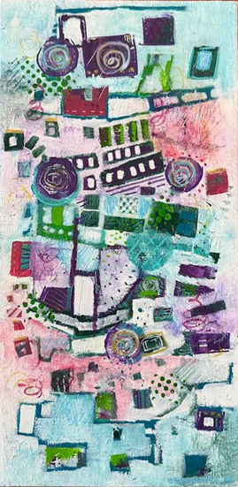 Abstract image using multiple colors and geometric shapes