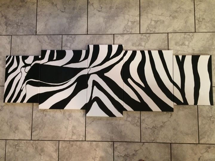 5pc Canvas Zebra Print Wall Art 24x68, thanks Goldie Shields for your support we hope you like it!!!