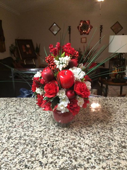 $65 apple floral center piece