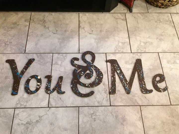 Something new_12_ Y&M_6_ o,u,e_16_ &_Real Brown splattered with turquoise and cream _You & Me_