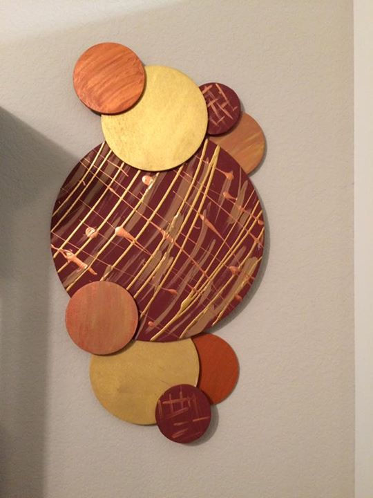 Something New_Abstract burgundy, gold, bronze, and brick orange wall decor!!!