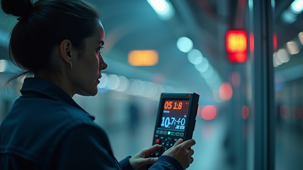 Close-up view of a safety monitoring system