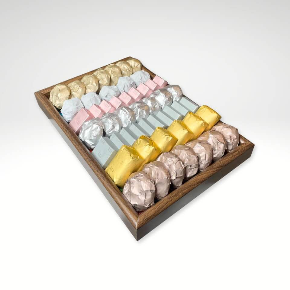 LEE Luxe Chocolade Assortiment in Houten Schaal 51 Stuks - Orient Luxe