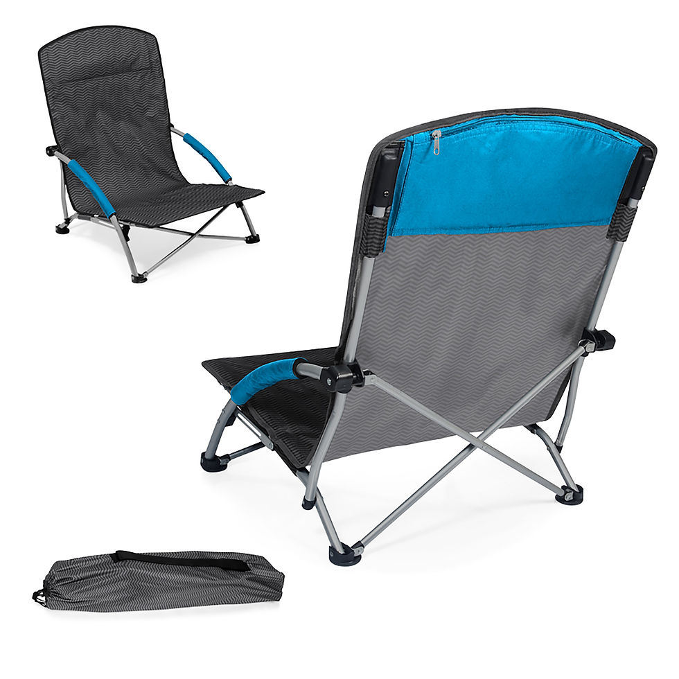 Thumbnail: Catalog No. 792-00 - 324 Tranquility Portable Beach Chair - Waves Collection - Gray with Vista Blue Accents
