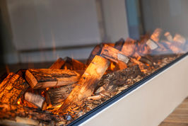 TREALLEN ROCK - Sitting Room media wall built in fire