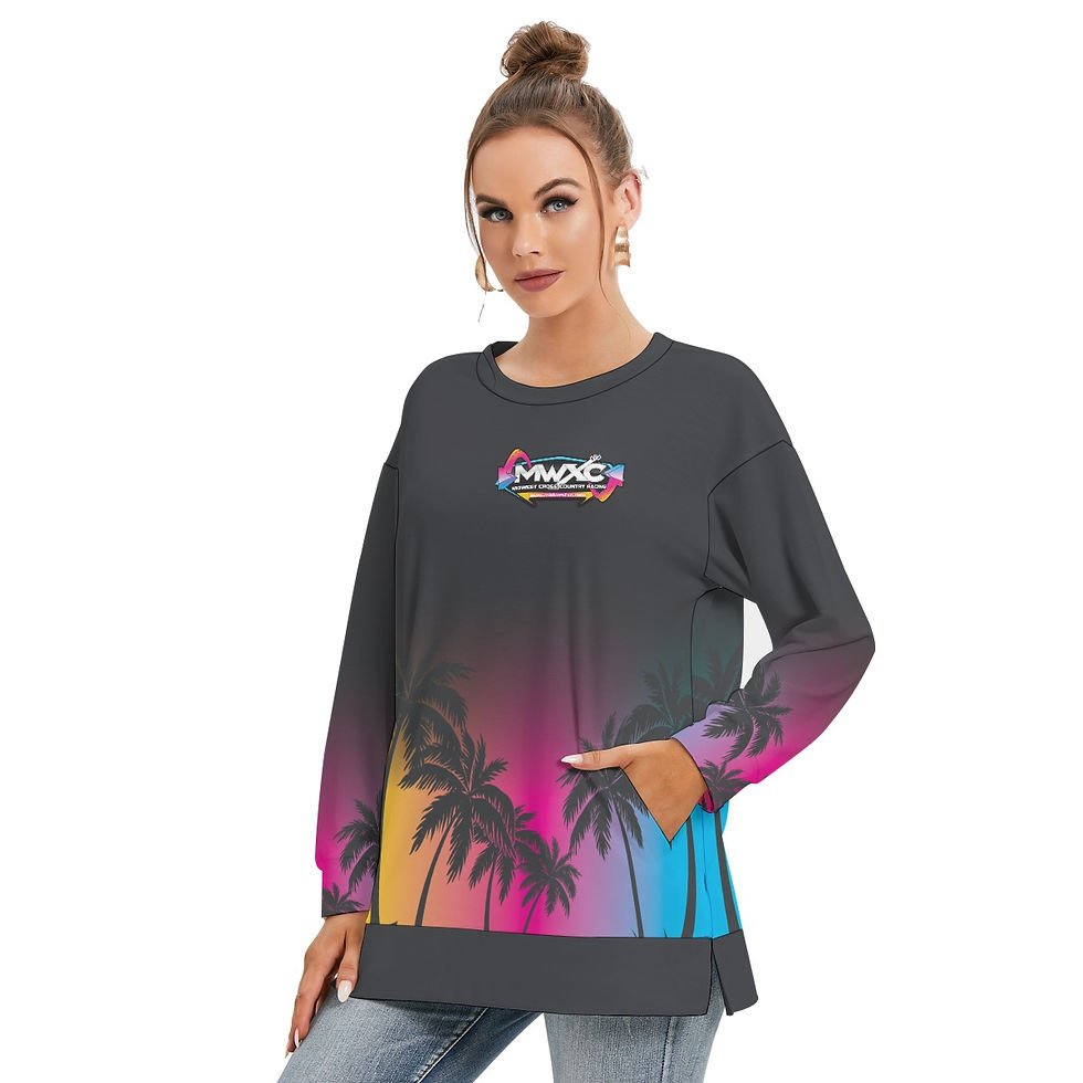 Thumbnail: MWXC Tropical Women's Side Split O-neck Sweatshirt