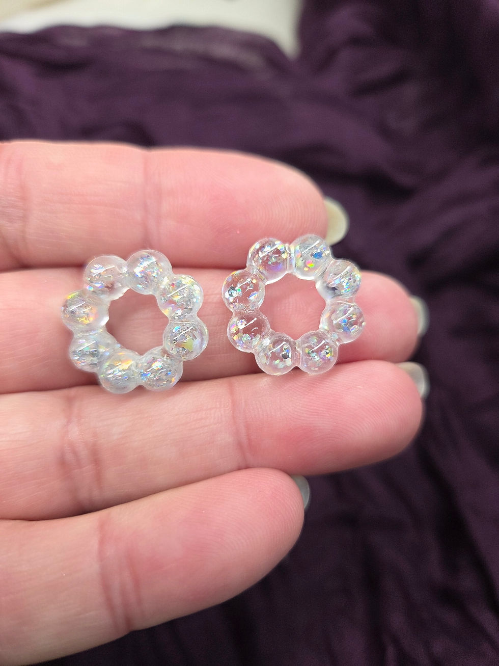 Miniature : Pampillettes pâquerettes pailletée transparente