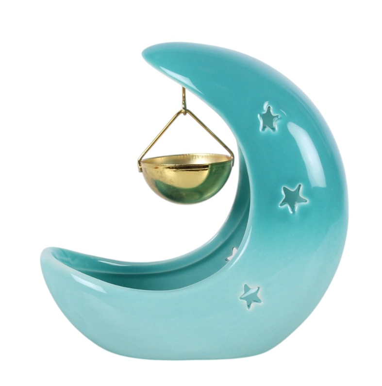 Miniature : Brûle parfum croissant de lune bleu pastel