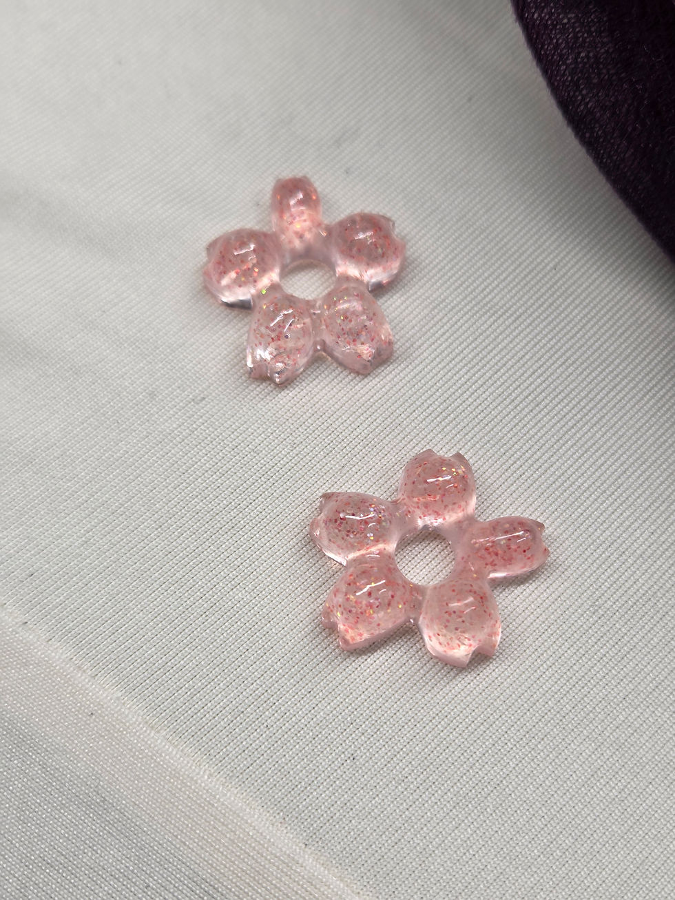 Miniature : Pampillettes  fleur de cerisier saumonée pailleté