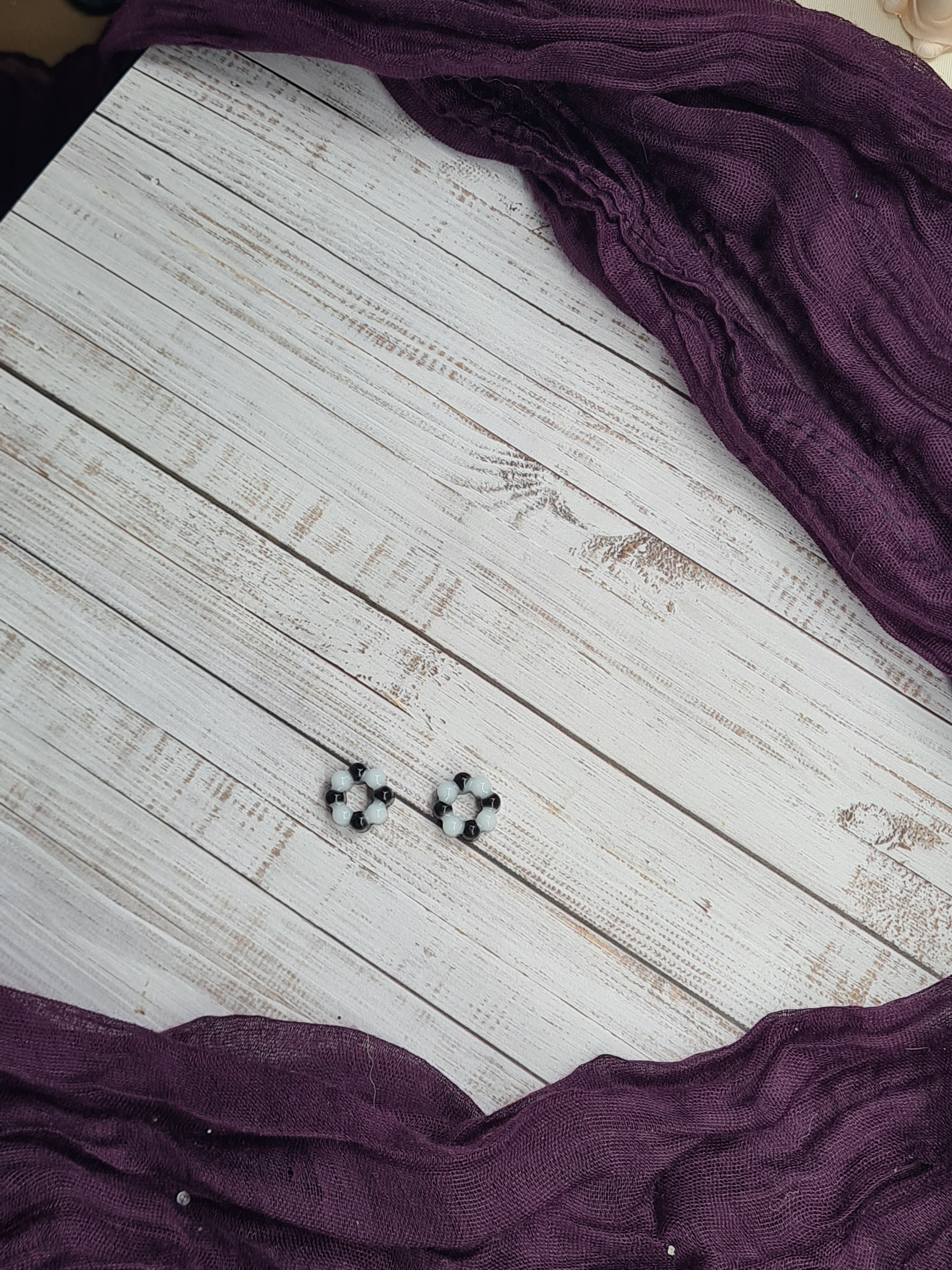 Pampilles petite marguerite noire et blanche