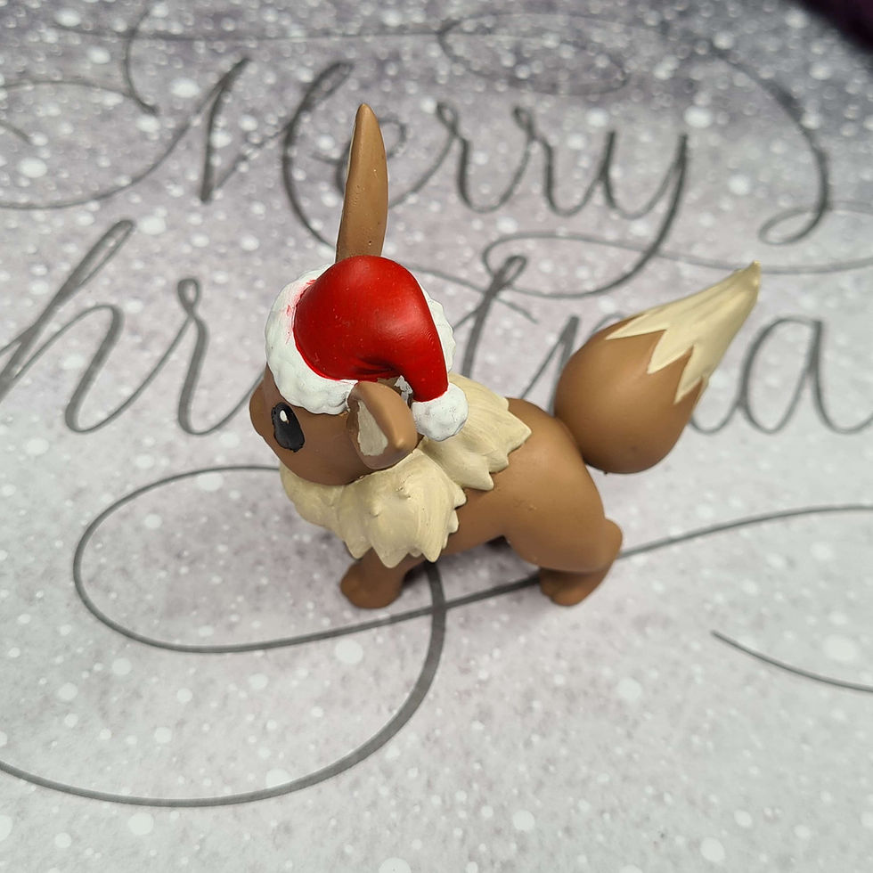 Miniature : Figurine  impression 3D résine  peinte à la main Evoli Noel